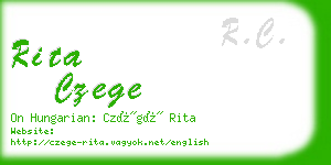 rita czege business card